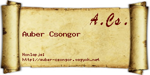 Auber Csongor névjegykártya